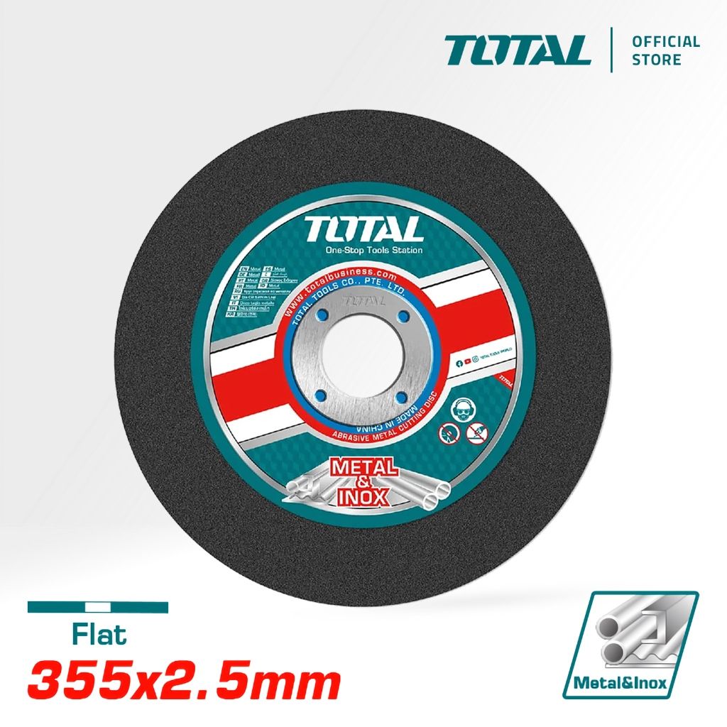 TOTAL ABRASIVE METAL CUTTING DISC FOR METAL & INOX (355MM/14"/BORE 25.4MM/THICKNESS 2.5MM) FLAT CENTER TAC2253551