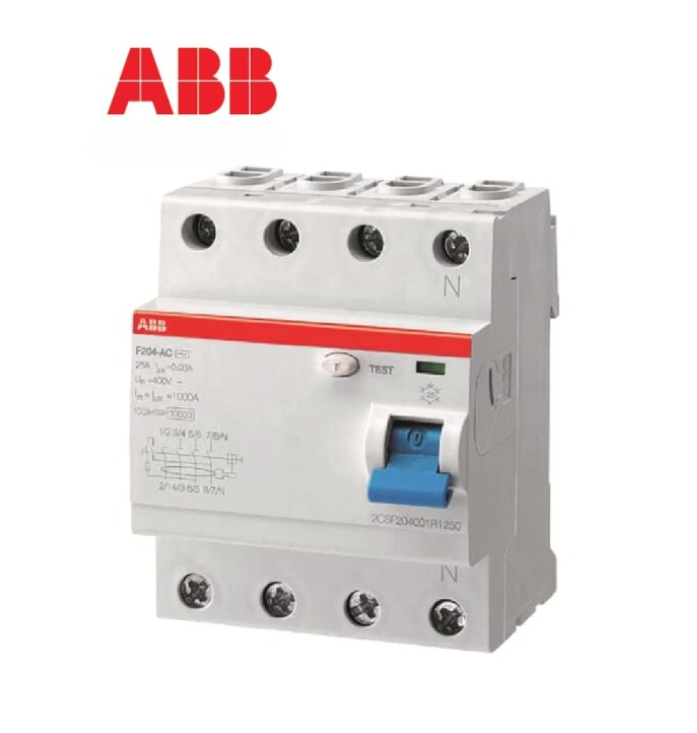 ABB RCCB/ELCB F204 AC-100/0.1 (100MA) IEC / 4 POLE (4P)