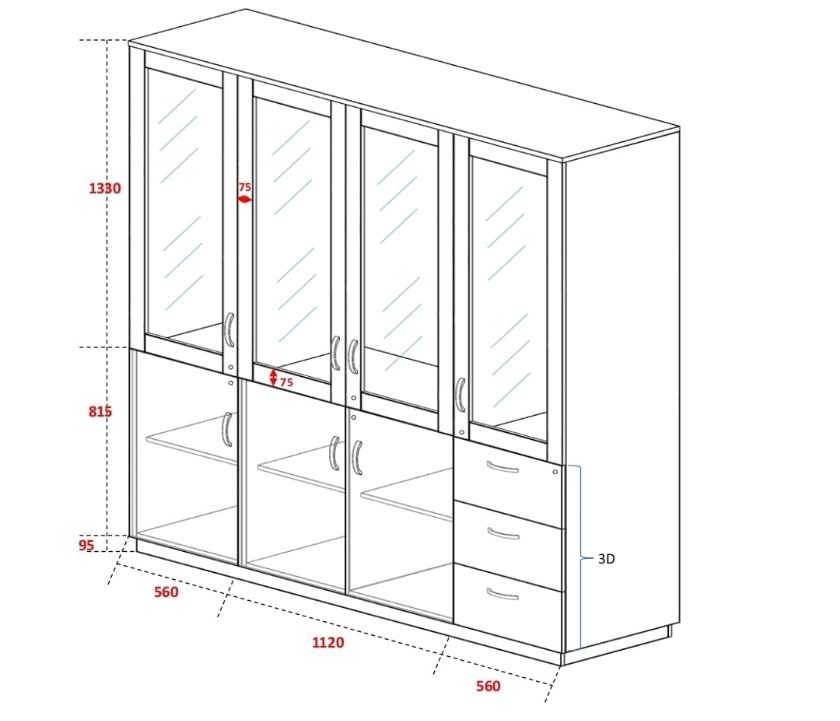 Glass Custom Made Glass Cabinet