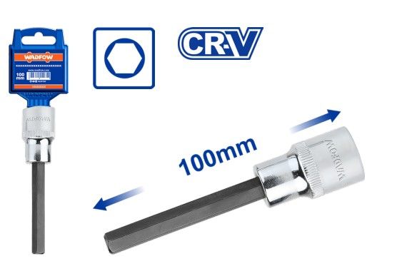 WADFOW 1/2" LONG HEX BIT SOCKET (100MM) SIZE: 5MM WSC5202