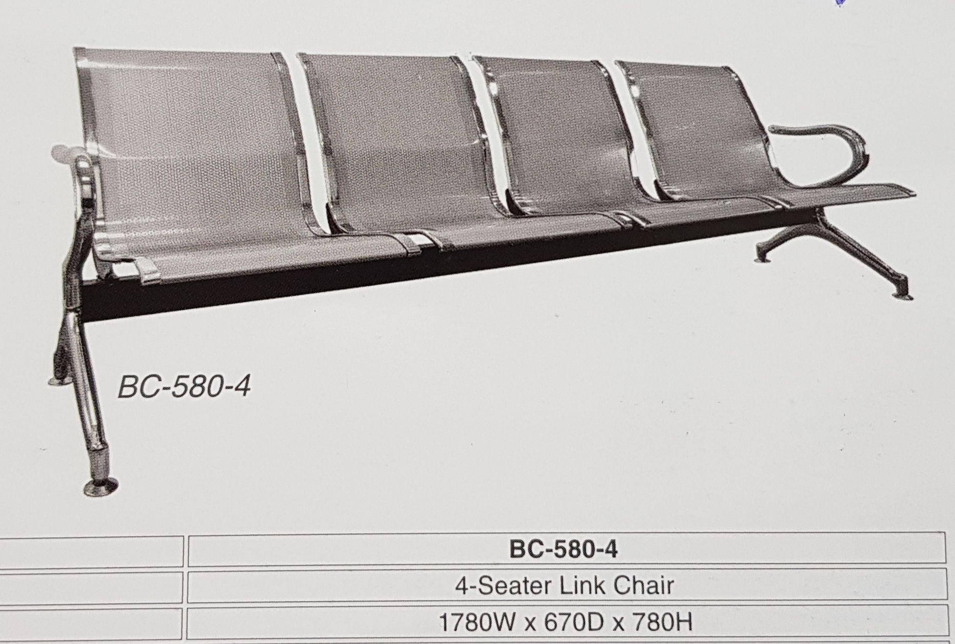 Chair Metal Office Chair 4 Seater Link BC-580 / Chair / Metal / Office Chair / 4 Seater / BC-580 / Metal Link Chair / ERGONOMIC CHAIR