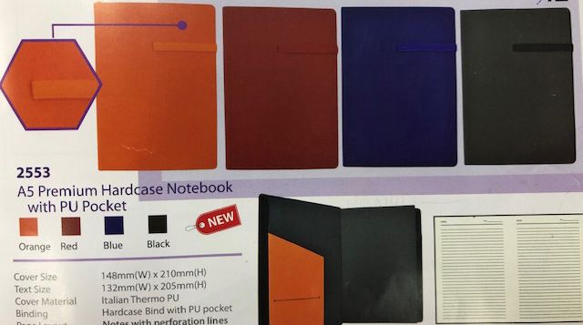 QP A5 Premium Hardcase Notebook With PU Pocket