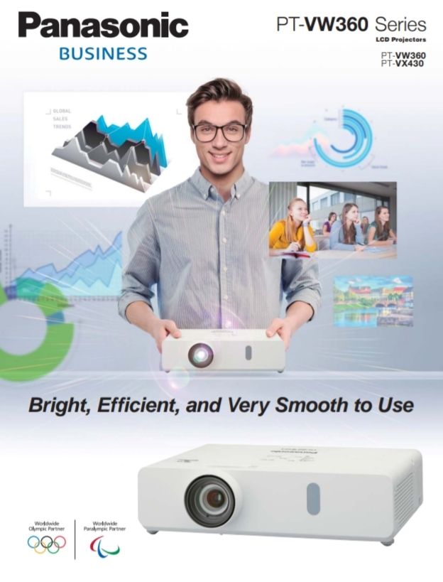 Panasonic PT-VW360 3LCD Projector 4000 lumens, WXGA, 20000:1 contrast, 5000/7000 (normal/eco) hours lamp life
