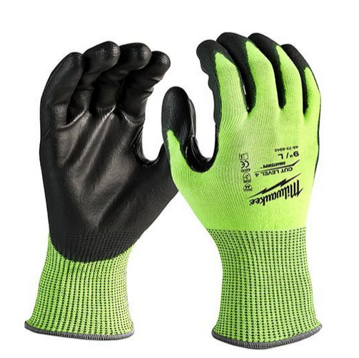 Milwaukee High Visibility Cut Level 4 Polyurethane Dipped Glove (Size: XL) 48-73-8943