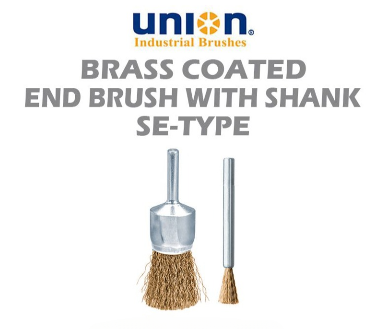 UNION BRASS COATED END BRUSH WITH SHANK SE-TYPE