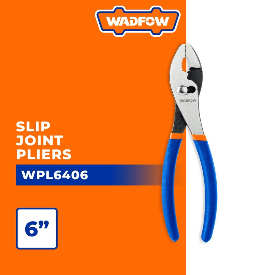 WADFOW SLIP JOINT PLIERS POLISHED AND ANTI RUST OIL (6"/160MM) (WPL6406)