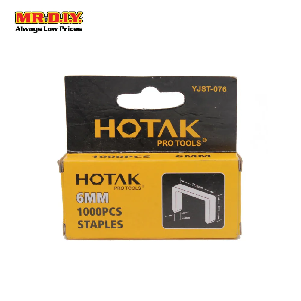 HOTAK YJST076 HEAVY DUTY REFILL STAPLES 6MM 1000PCS