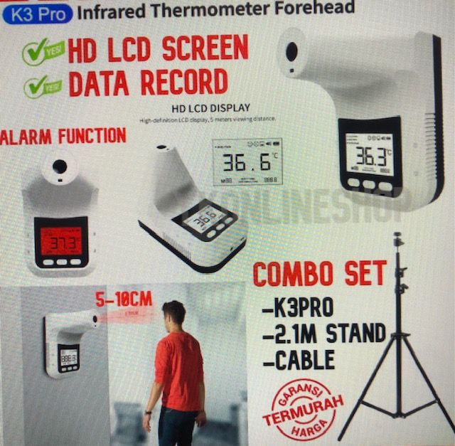 K3 PRO Combo Set Handsfree Non-contact Forehead Body Infrared Thermometer
