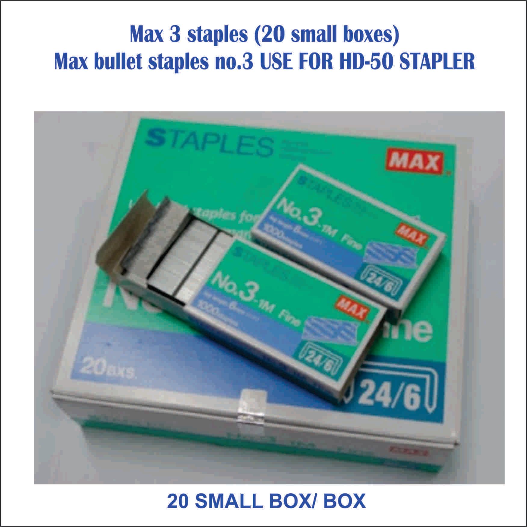max OCHA Max Staple bullet No. 3-1m -(20 small boxes) for hd-50-free delivery semenanjung only