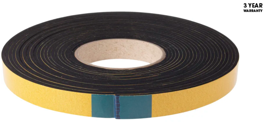 Black Foam Tape, 20.0mm x 10.0m, 3.0mm Thick (1 reel of 10 metres)