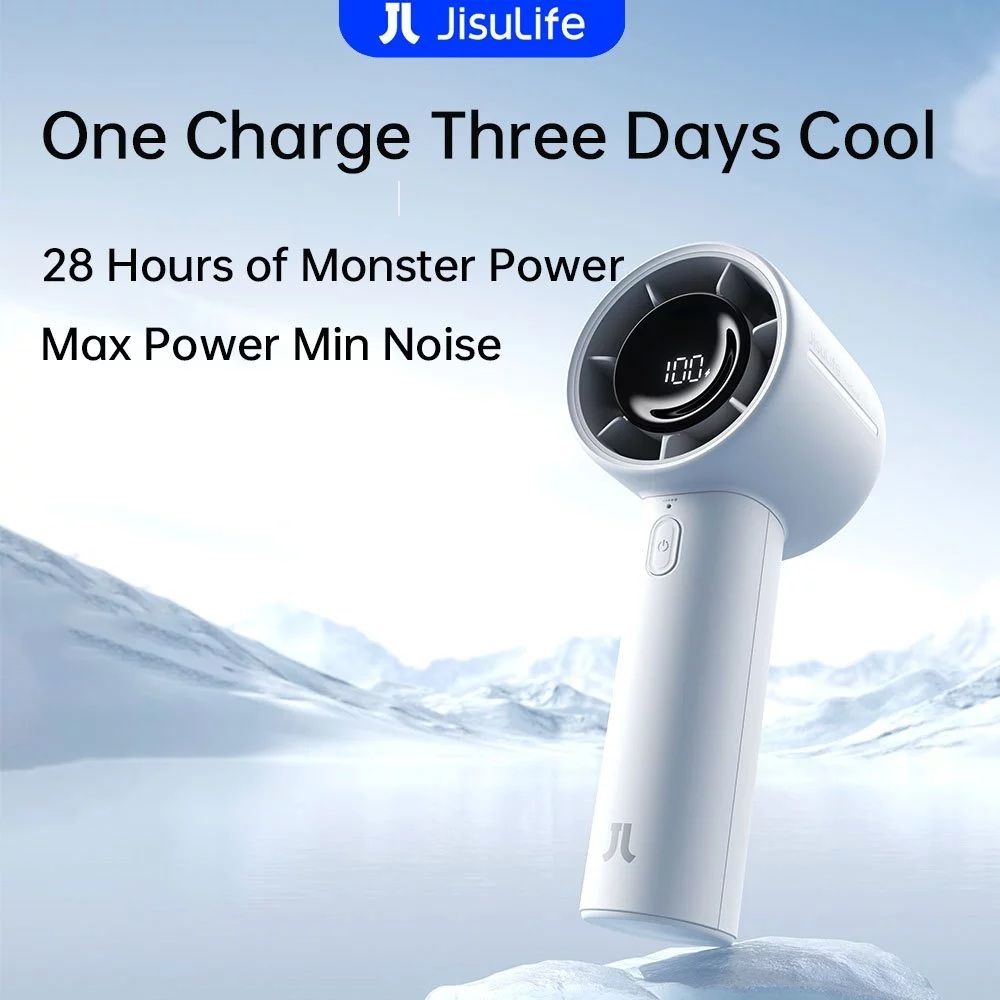 JisuLife Handheld Fan 5 levels Strong Wind With Custom Logo (Sticker/Engrave)