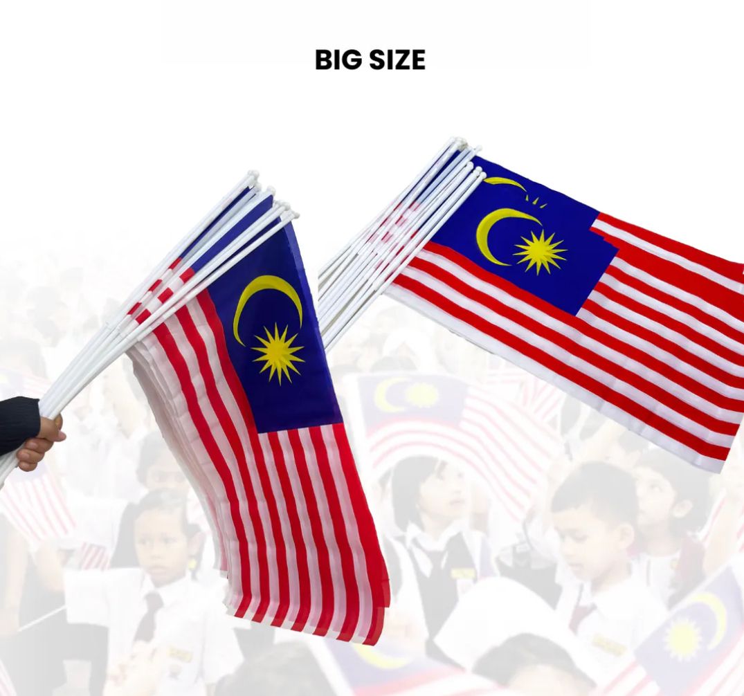 Malaysia Flag Malaysia Hand Flag Handheld Bendera Tangan Malaysia Big Size 1ft x 2ft