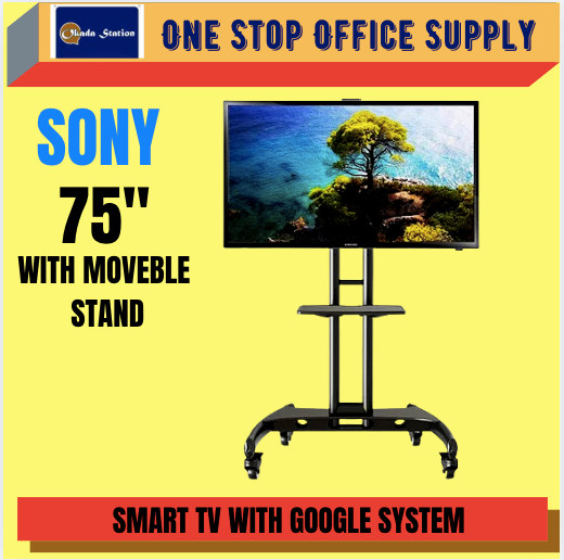 SONY TV / SIZE : 55” / SIZE : 65" / SIZE: 75” / SONY GOOGLE SYSTEM SMART TV WITH MOVEABLE STAND SET + 4 in 1 HDMI SPLITER HUB BOX