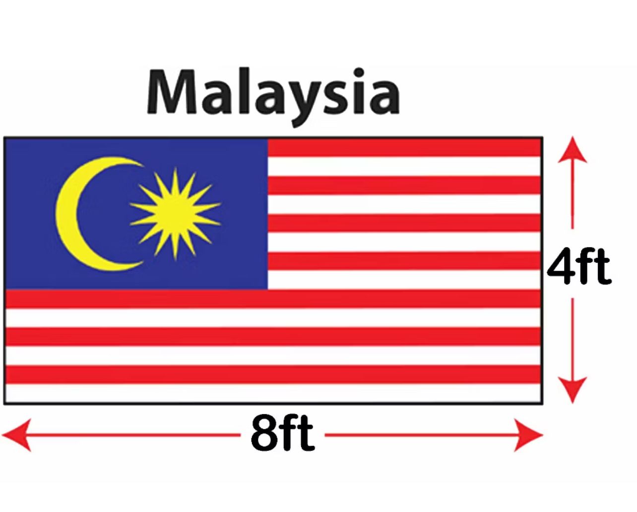 Bendera Pelbagai Negeri / State Flag 4x8 feet (high quality) Size Besar