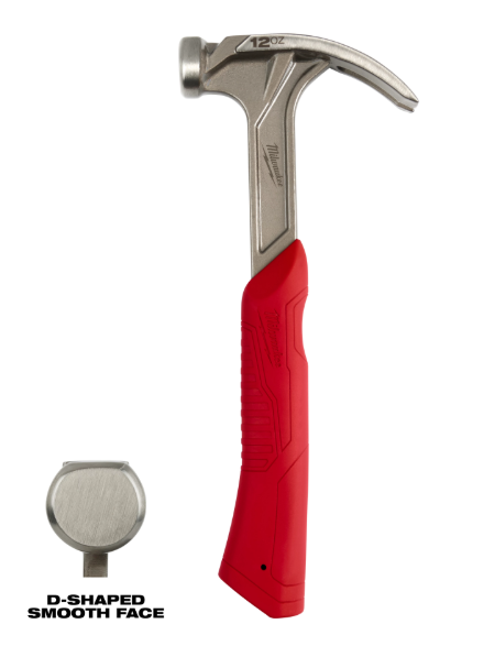 Milwaukee 12oz (0.34kg) Smooth Face Hybrid Claw Hammer 48-22-9019