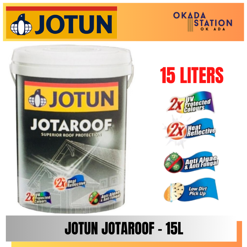 Jotun Paint / 15L / 15 LITER / Exterior Paint / Roof Paint / Jotaroof Superior Roof Protection / Waterbased Paint / Cat Bumbung / Cat Luaran / Cat Air / Cat