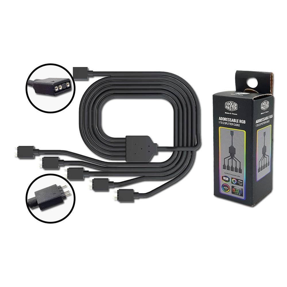 COOLERMASTER COOLER MASTER ADDRESSABLE RGB 1-TO-5 SPLITTER CABLE FOR MASTERFAN ARGB 5V LED FAN
