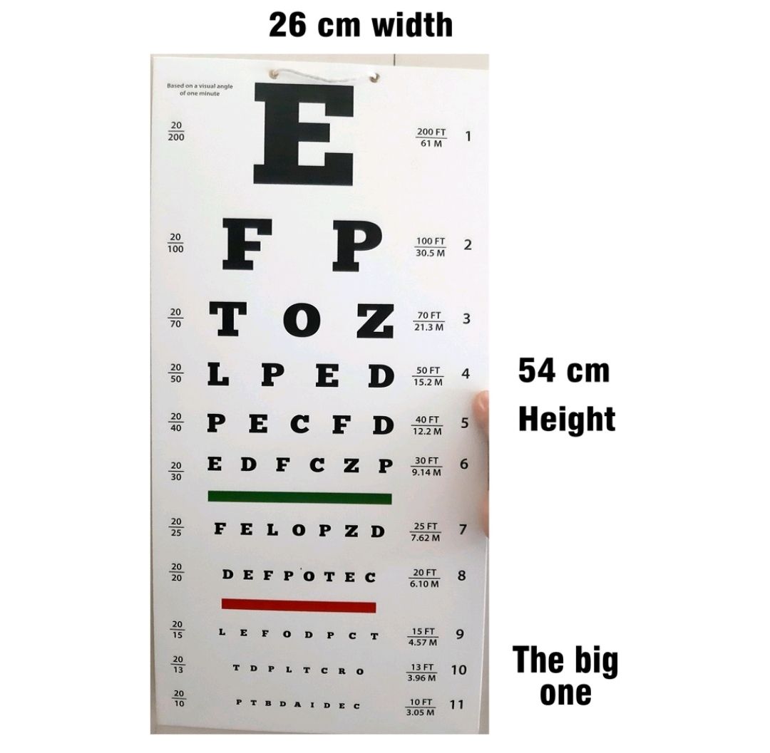 NA Pocket Snellen Eye Chart Visual Acuity Eye Vision Test Chart