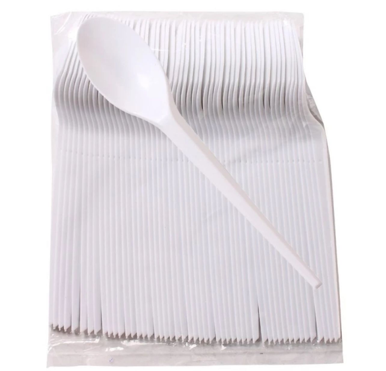 NA White Plastic Spoon/Fork 50pcs)