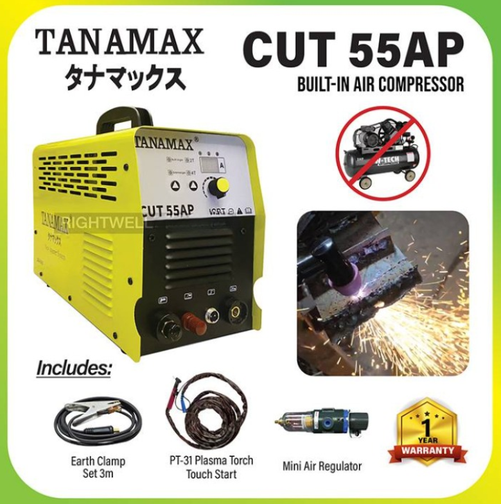 RIGHTWELL TANAMAX CUT 55AP PLASMA CUTTER (BUILT-IN AIR COMPRESSOR)