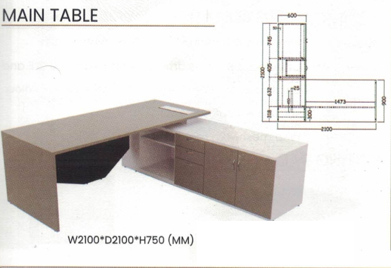 OFIS ROCHER SERIES MAIN TABLE / W1200*D2100*H750(MM)