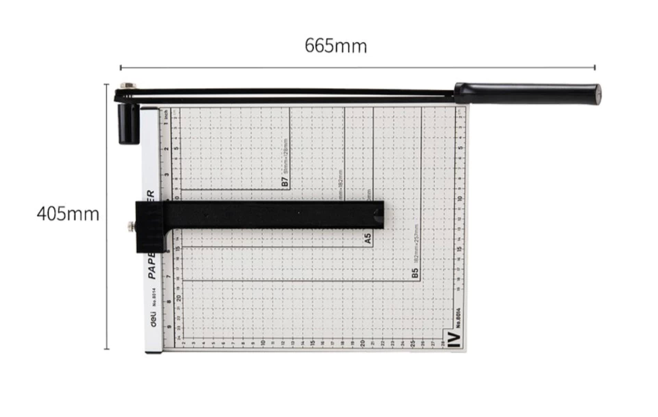 Deli Paper Trimmer Sharp Thick Steel Blade Durable Cold-Rolled Steel Base Anti-Slip Portable Cutter