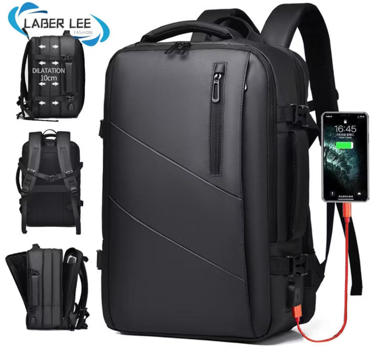 Laber Lee Laptop Backpack Waterproof Travel Backpack Scalable Design Business Travel Bagpack College Backpack 16.5inch