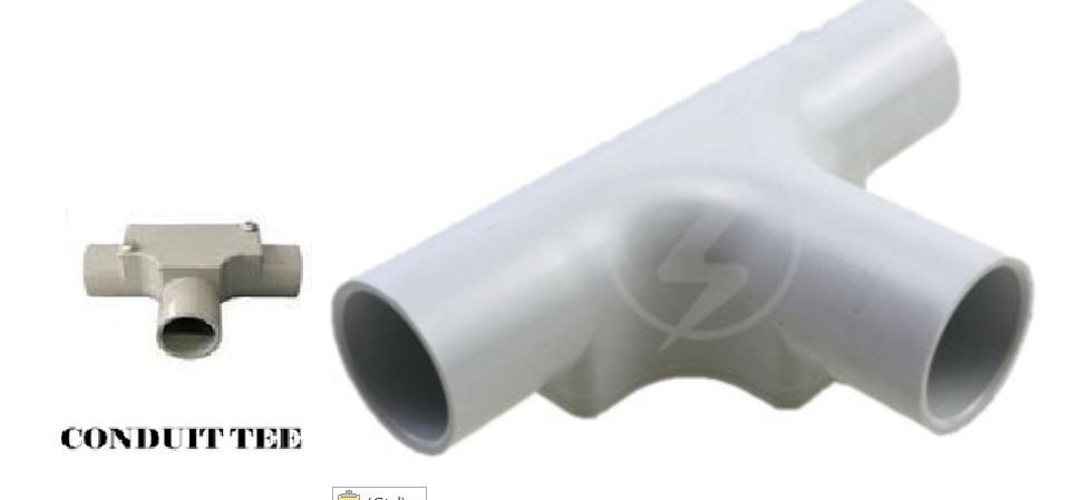 SAGA PVC HEAVY DUTY 3/4" 20MM / 1" 25MM PVC CONDUIT PIPE FITTING BOX INSPECTION TEE_50PCS PACKET