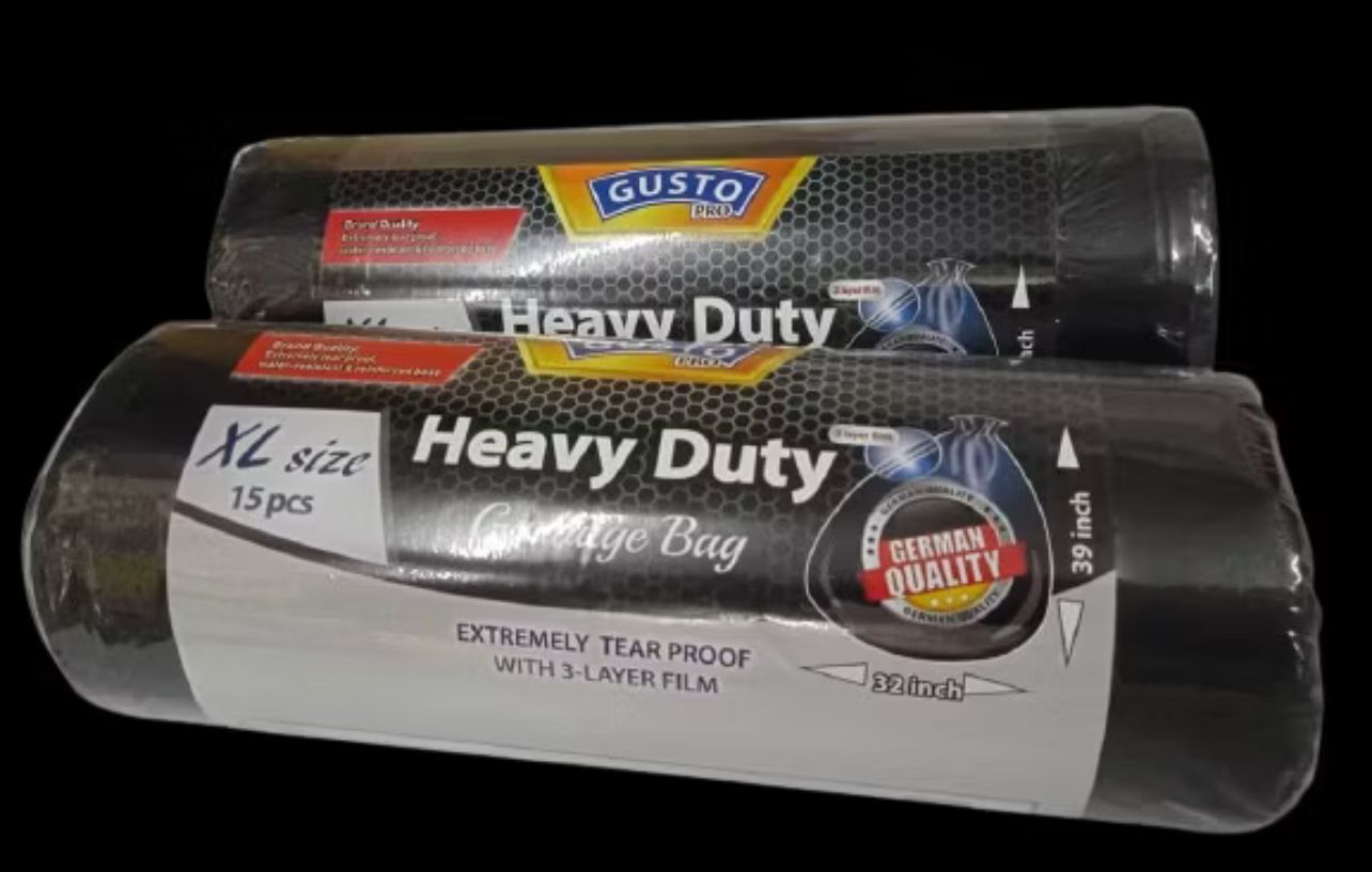 Gusto HEAVY DUTY GARBAGE BAG -PLASTIK SAMPAH BERKUALITI - SAIZ XL