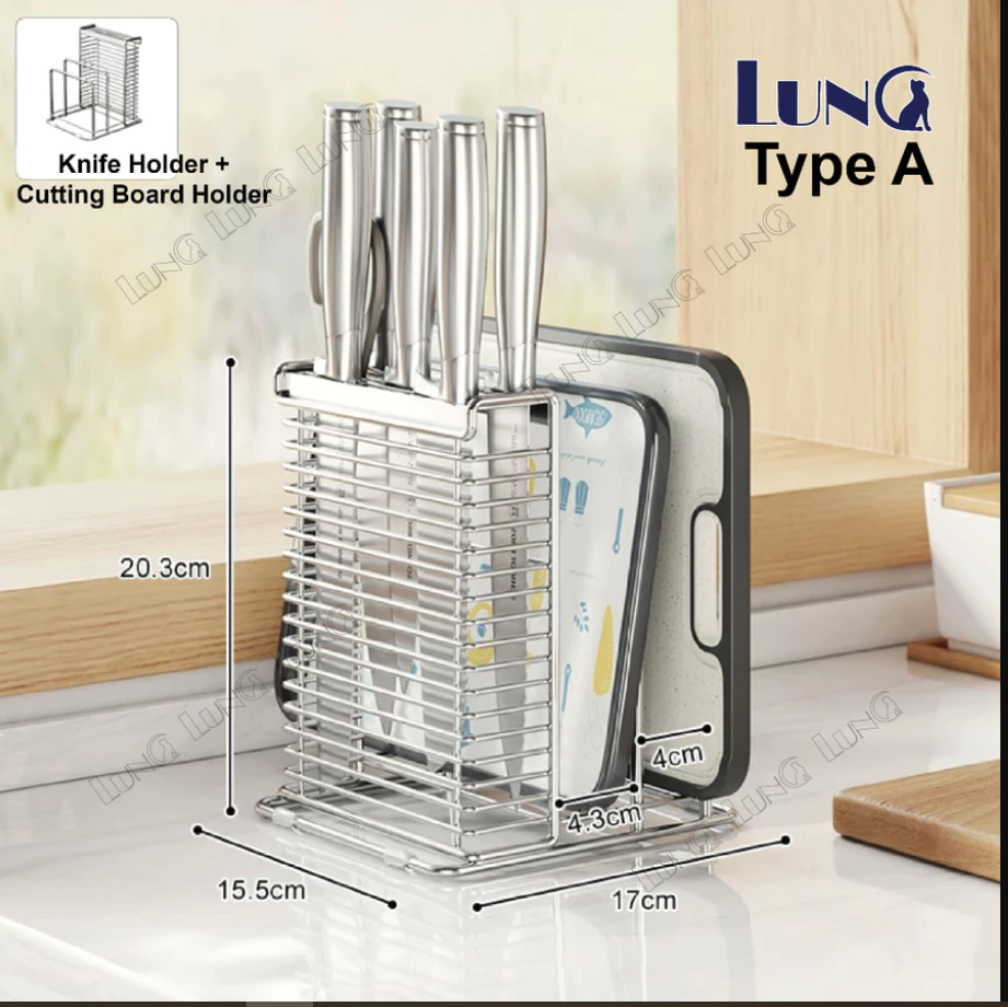 OK Kitchenware Organizer Kitchen Storage Stainless Steel Knife and Utensils Organizer Table Storage