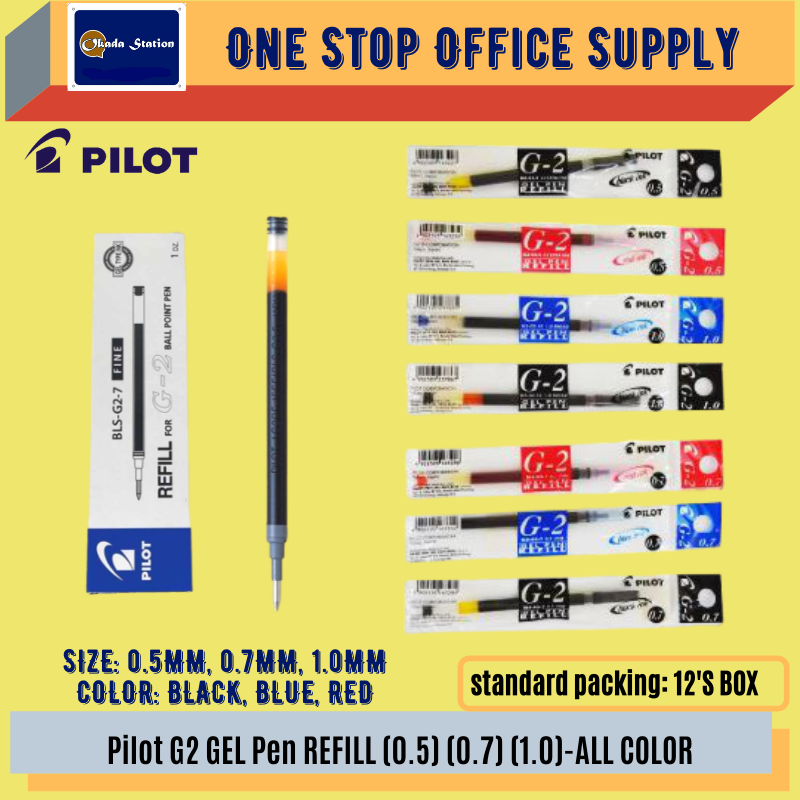 PILOT G2 0.7 GEL PEN REFILL -ALL COLOUR / Pilot / Pilot G2 Refill / 0.7mm / Pilot Gel Pen Refill #black #blue #red