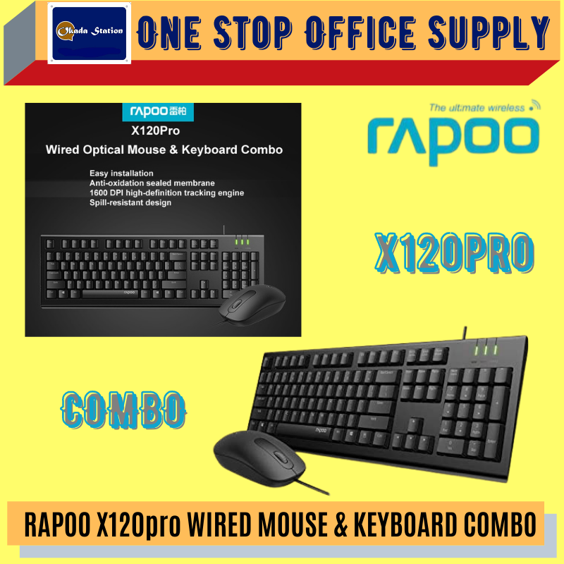RAPOO X120pro WIRED MOUSE & KEYBOARD COMBO /Rapoo /X120pro /Wired Mouse /Keyboard /Combo Set /Rapoo Wired Mouse & Keyboard