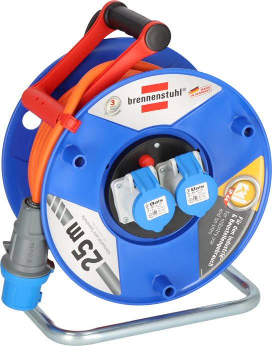 BRENNENSTUHL *brennenstuhl 25m 2 Socket BS4343/EN60309 230V-16A Extension Reel, 230 V, IP44 - 1182760100