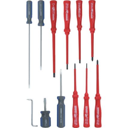 Kennedy 12pc VDE Approved Combined & Fluted Handle Screwdriver Set
