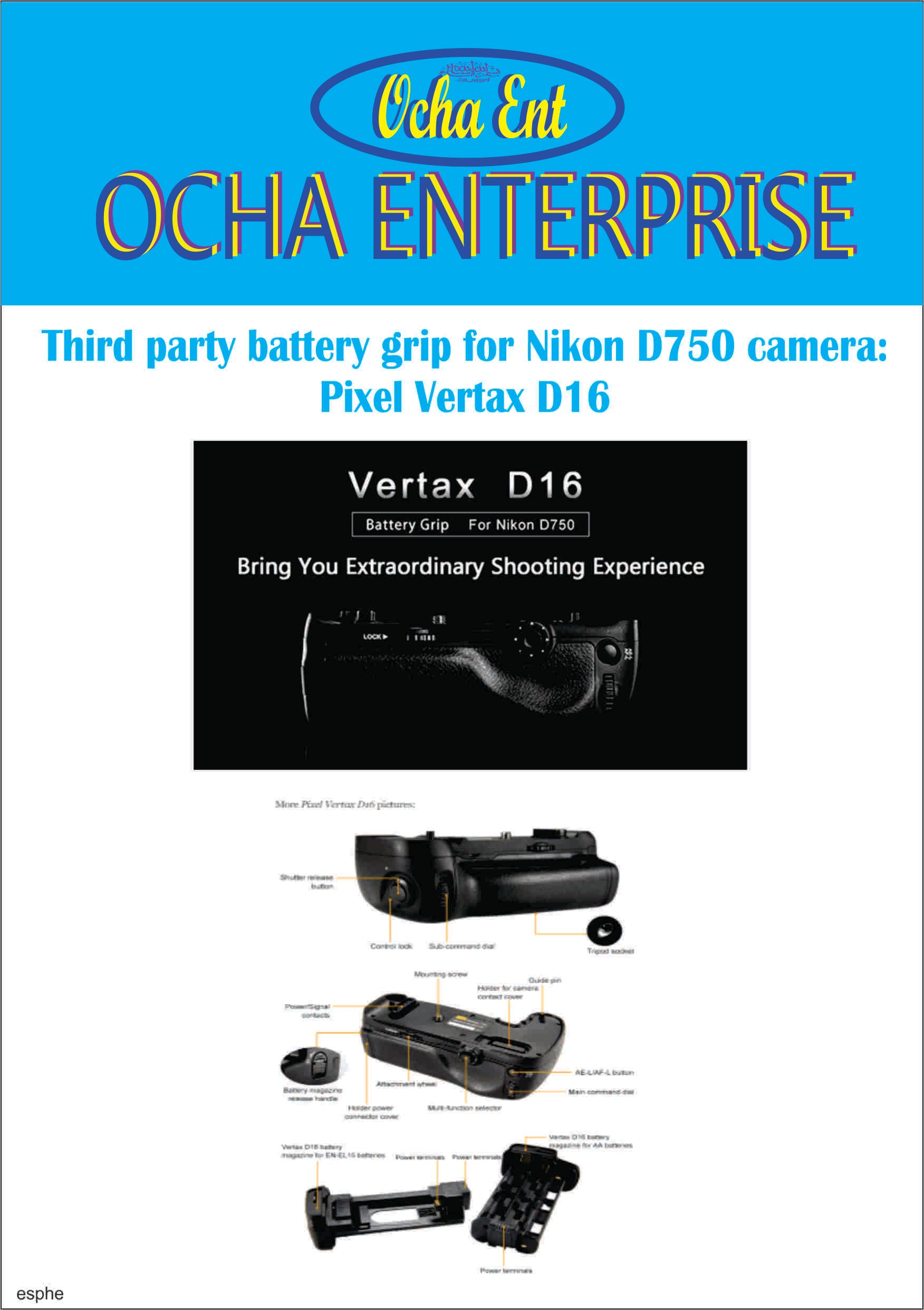 PIXEL Vertax D16 Battery Grip for Nikon D750