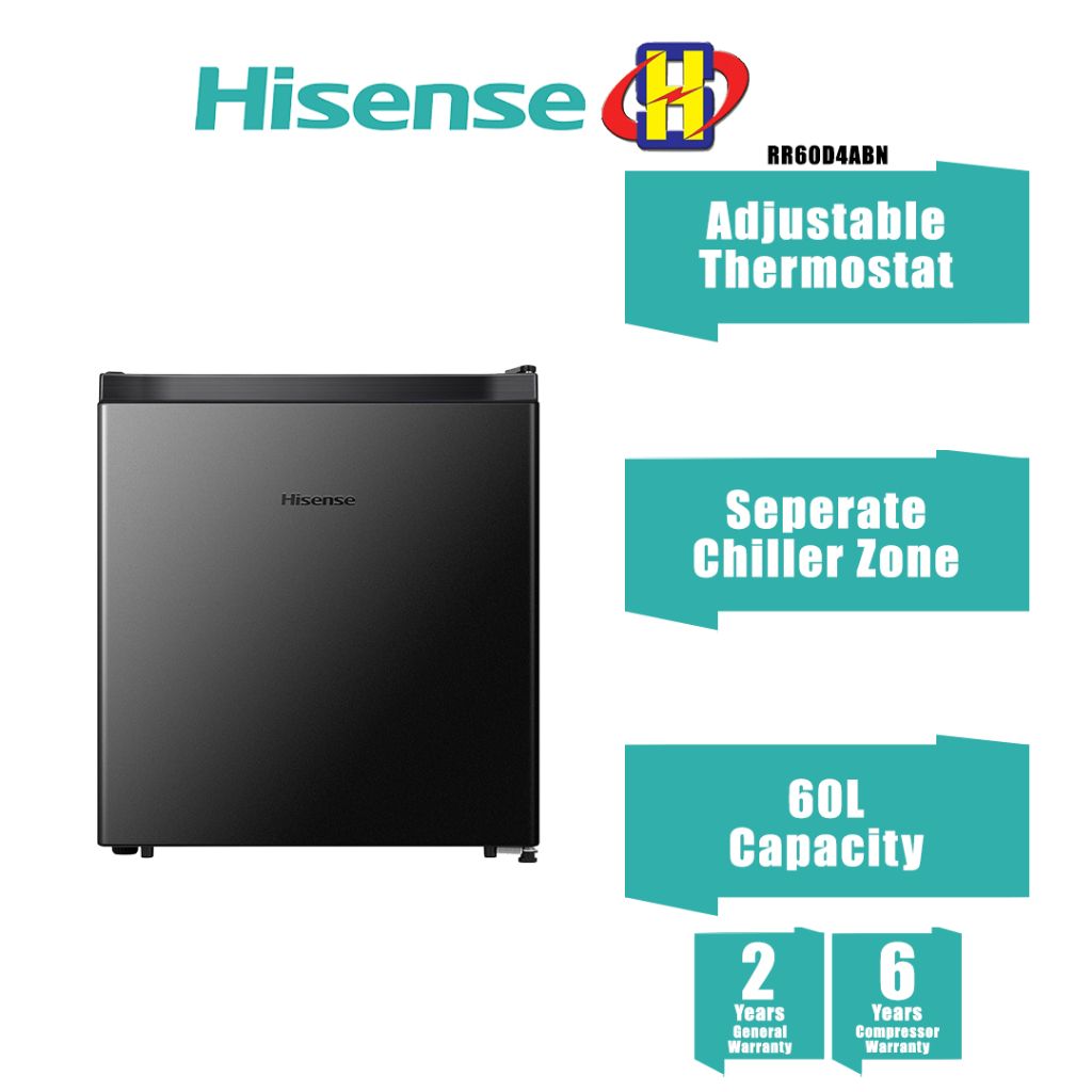 Hisense *Hisense 1 Door Mini Bar Fridge 60L - RR60D4AGN / RR60D4ABN