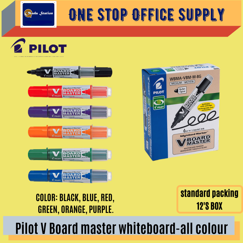 PILOT WBV WHITEBOARD MAKER -BULLET POINT -ALL COLOUR / Pilot / WBV / Marker / Whiteboard Marker / Pilot Marker / Bullet Point