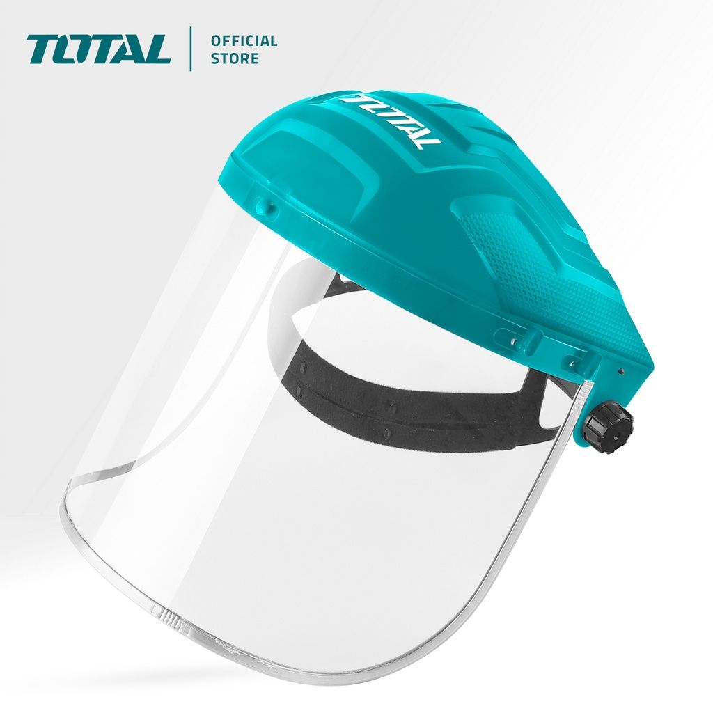 TOTAL FACE SHIELD IMPACT RESISTANT VISOR FACE SHIELD WITH BRIM & ADJUSTABLE KNOBS TSP631