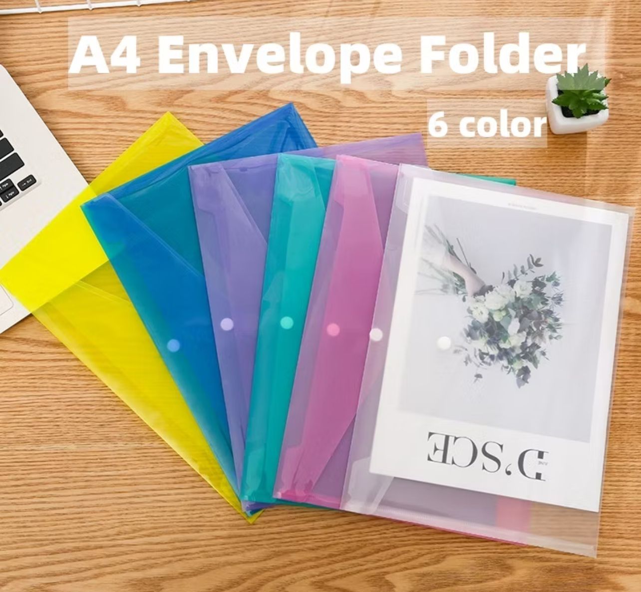 Transparent File A4 Transparent Envelope Folder Clear Snap Button File Case Plastic Storage Bill Folders Organizers