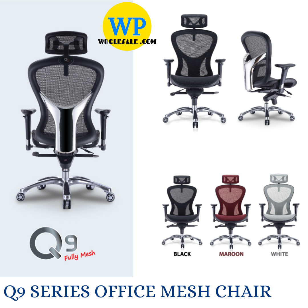 CLASSIC CHAIR Q SERIES ERGONOMIC OFFICE MESH CHAIR WITH ALUMINIUM LEG - Q9 MODEL / CLASSIC CHAIR / MESH SERIES / Q9 SERIES / ERGONOMIC MESH CHAIR / Q SERIES OFFICE CHAIR / ERGONOMIC OFFICE CHAIR / OFFICE CHAIR / MESH CHAIR / CHAIR / Q9