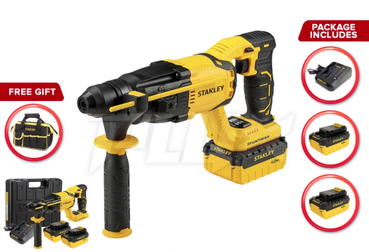 STANLEY SBR20M2K-B1 18V Brushless 3 Mode SDS-Plus Rotary Hammer Drill (SBR20, SBR20M, SBR20M2K)