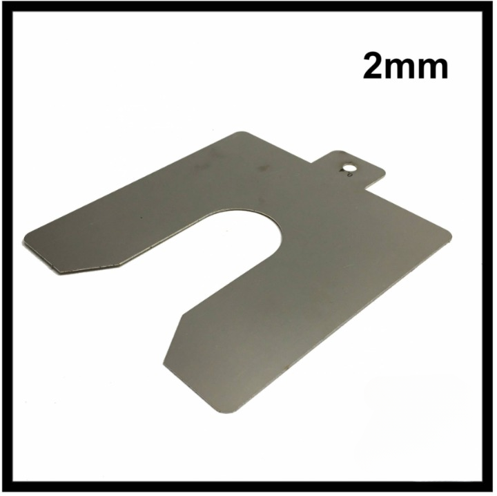 304 STAINLESS STEEL SLOTTED SHIM 2MM PRE-CUT PRECISION SHIMS LEVELING ALIGNMENT MALAYSIA SUPPLIER READY STOCK (SLOTTED-SHIM-304-2)