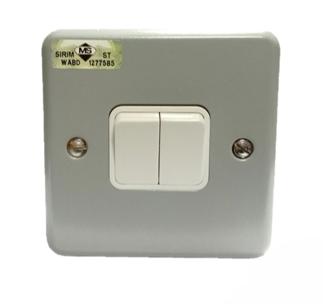 MK G4472 W1 10A 2GANG 1WAY SWITCH (METALCLAD)