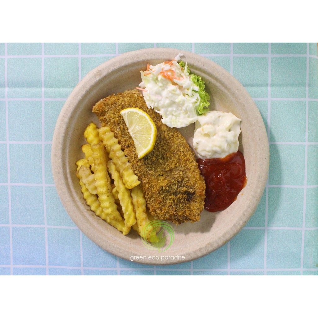 ECO Biodegradable Plate 9 INCH Brown 50 pieces