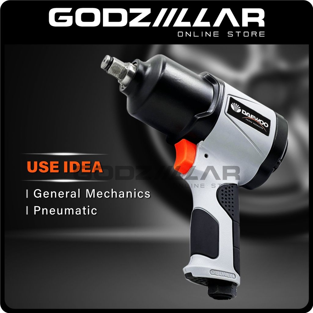 DAEWOO Air Impact Wrench 1/2" | Twin Hammer | Pneumatic Tool (750Nm
