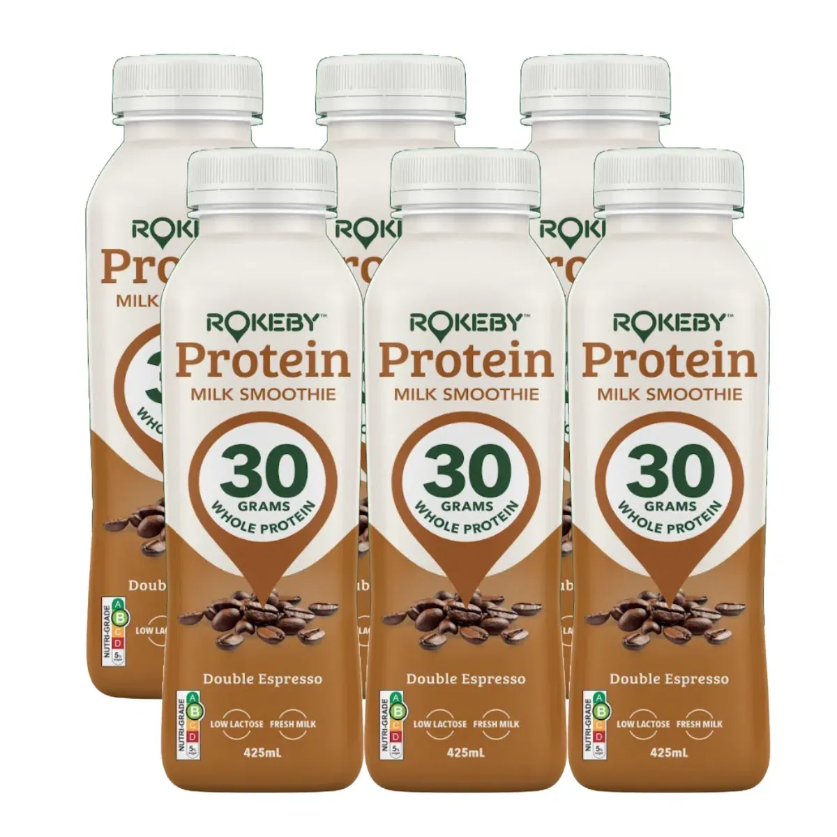 Rokeby Protein Smoothies Double Espresso 425ml x 6