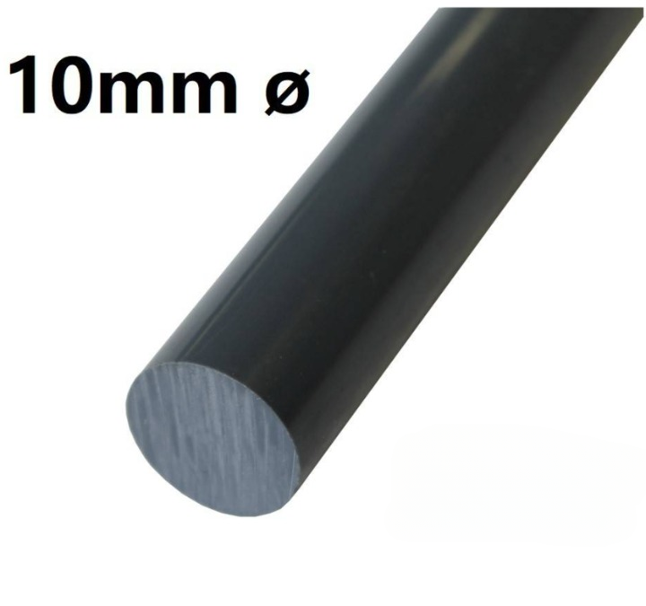 PTFE ROD BLACK 10MM DIAMETER CARBON FILLED PTFE