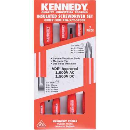 Kennedy 7pc VDE Aprroved Insulated Screwdriver Set,