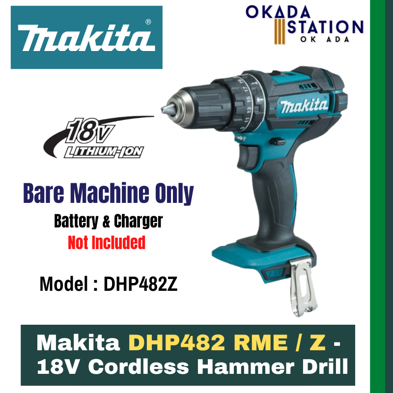 Makita DHP482 RME / Z - 18V Cordless Hammer Drill - Bare Tool Only(DHP482Z0 & Combo Set(DHP482RME) / Hammer Drill / Cordless Power Tool / Power Tool / Cordless Drill