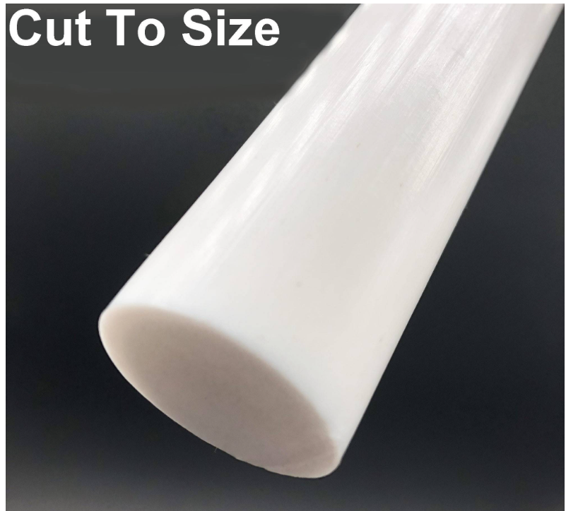 PTFE ROD VARIOUS DIAMETER CUT TO ANY LENGTH WHITE COLOR BUSH ROUND BAR